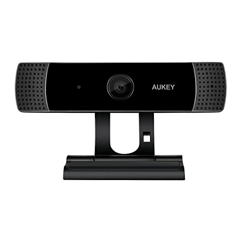 AUKEY Webcam 1080P Full HD mit Stereo Mikrofon, Web Kamera zum Video-Chaten und Aufnahmen, Kompatibel mit Windows, Mac und Android