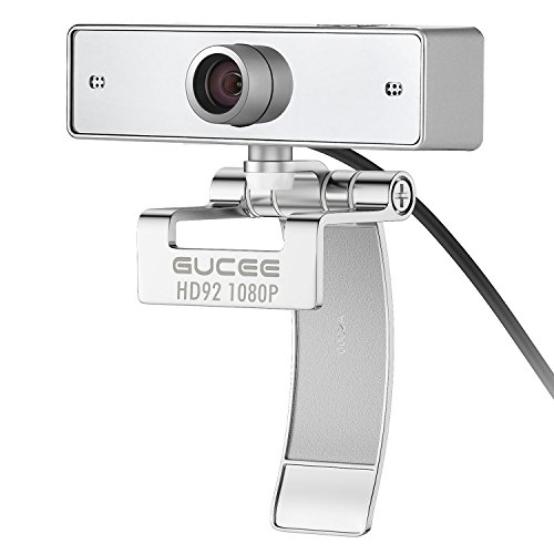 HD Webcam 1080P, GUCEE HD92 Web Kamera mit Mikrofon, Skype Web Cam Kompatibel Windows 10 / 8 / 7 / XP, USB Webkamera für Skype, Facecam, Yahoo Messenger, Weitwinkel Kamera Kompatibel mit Mac, Macbook