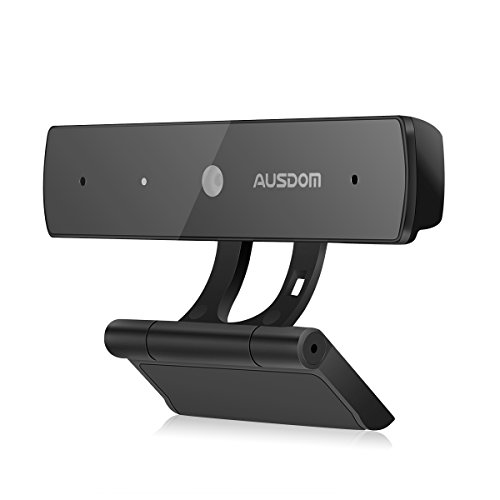Ausdom Webcam HD 1080P USB Kamera Web Cam Skype zertifiziert mit integriertem Mikrofon, Kompatibel mit Windows, Mac und Android – Schwarz