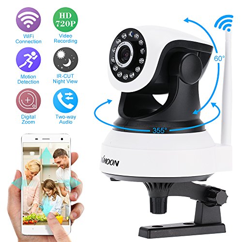 KKmoon HD 720p Megapixel Wireless WiFi Pan Tilt Netzwerk IP Kamera Baby Monitor Indoor Unterstützt PTZ TF Karte Datensatz 2-Wege sprechen P2P Android/iOS AP für CCTV-Überwachung-Sicherheitssystem