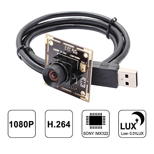 ELP Webcam Full HD 1080p H.264 USB kamera Low illumination mit 100 Grad Objektiv keine Verzerrung