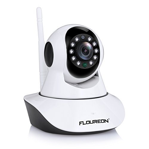 FLOUREON 720P IP Kamera Wlan Überwachungskamera Pan / Tilt ONVIF IP Cam P2P Netzwerkkamera Baby Monitor 2 Wege Audio IR Nachtsicht Bewegungsmelder