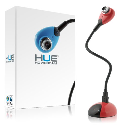 HUE HD Kamera: USB Dokumentenkamera und Webcam mit eingebautem Mikrofon für Windows & Mac (rot)