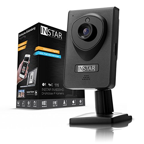 INSTAR IN-6001HD HD IP Kamera / Überwachungskamera / ipcam mit LAN / Wlan / Wifi zur Überwachung oder als Baby Kamera (4 IR LED Infrarot Nachtsicht, Weitwinkel, SD Karte, WDR, Bewegungserkennung, Aufnahme) schwarz