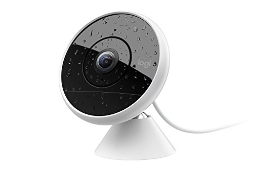 Logitech Circle 2 Kabelgebunden Überwachungskamera (für Hause, Outdoor/Indoor, Wetterfest, Nachtsicht, Personenerkennung, funktionniert mit Amazon Alexa, Apple HomeKit und Google Assistant)
