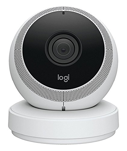 Logitech Circle, die batteriebetriebene kabellose Sicherheitskamera (mit 1080p-Videoqualität sowie Personenerkennung, Bewegungszonen und benutzerdefinierten Benachrichtigungen) weiß