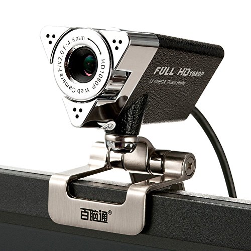 Lysport 1080P Full HD Webcam USB Web Kamera PC Webcam Netzwerkkamera Computer Kamera mit eingebautem Mikrofon für PC ,YouTube, Skype und Internet Chat