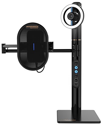 Marantz Professional Turret – Freistehendes USB-C Broadcast System mit Full HD Webcam, USB Kondensator Mikrofon mit Pop Filter, dimmbarem LED Ring und internem USB Hub, für Youtube, Twitch, Gaming, Podcast, Lessons