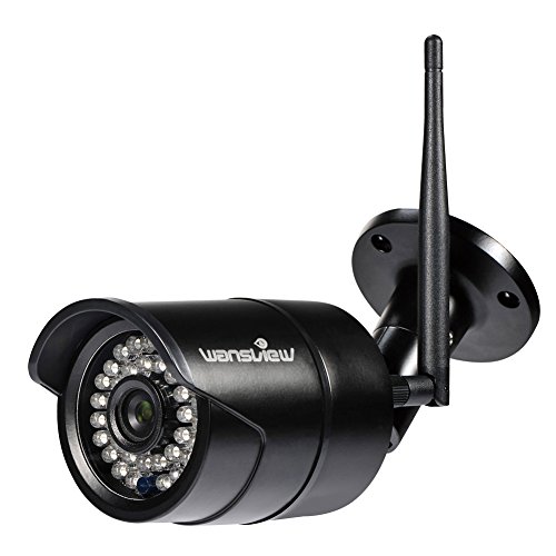 Wansview W2 IP Kamera / 1080P HD Sicherheitskamera für Außen / IP cam mit LAN & Wlan Verbindung / Outdoor IP66 wasserdichte Netzwerkkamera, Infrarot Nachtsicht, deutsche App/Anleitung/Support, schwarz