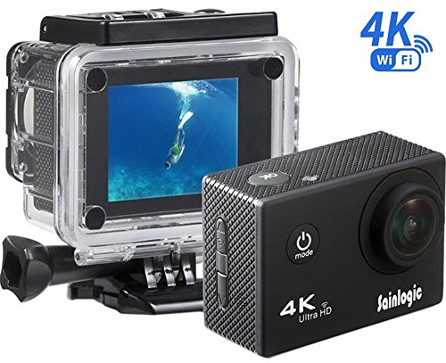 Action Cam, Sainlogic Unterwasser Kamera 4K,WIFI Wasserdicht Cam 16 MP Ultra FHD Helmkamera