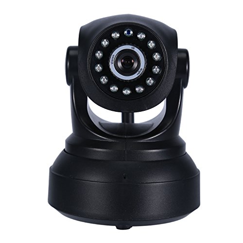 720P Wlan IP Kamera, Drahtlose IP Sicherheit Überwachungskamera, WIFI IP Webcam, Pan Tilt, Netzwerk, CCTV, Nachtsicht Kamera für Baby / Pet (schwarz)